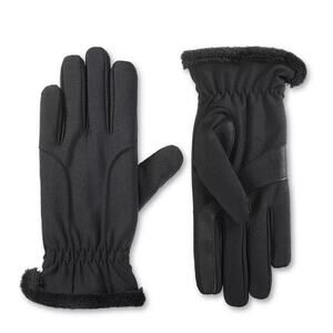Isotoner Women's Solid Black Lined Spandex Water Repellent Gloves NWT